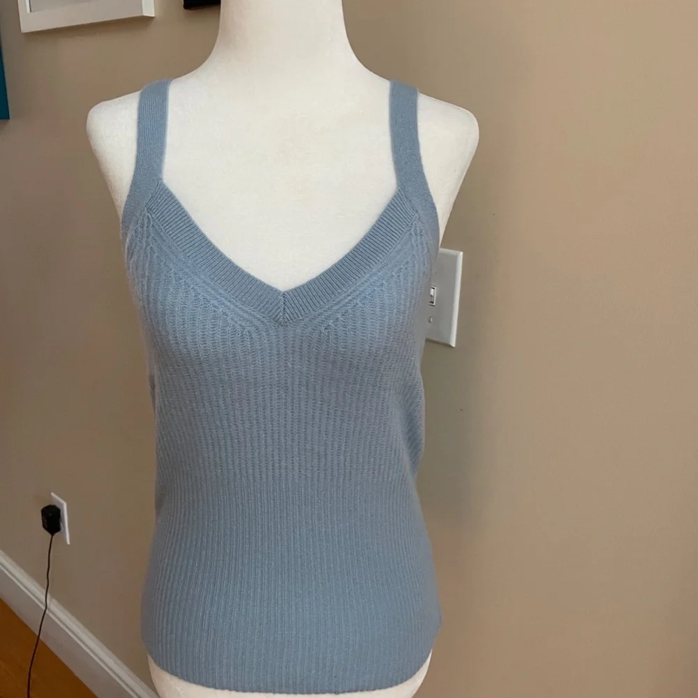 Astrid Cashmere Ribbed Tank Top from 360 CASHMERE - Picture 1 of 5